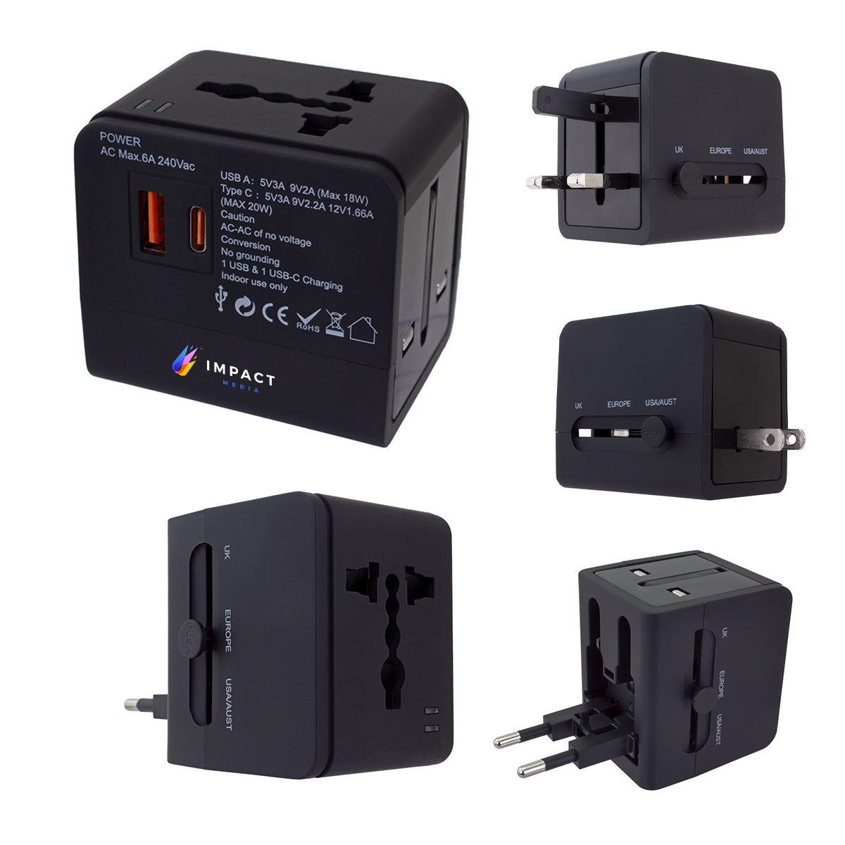 20W Universal Travel Adapter With Type-C