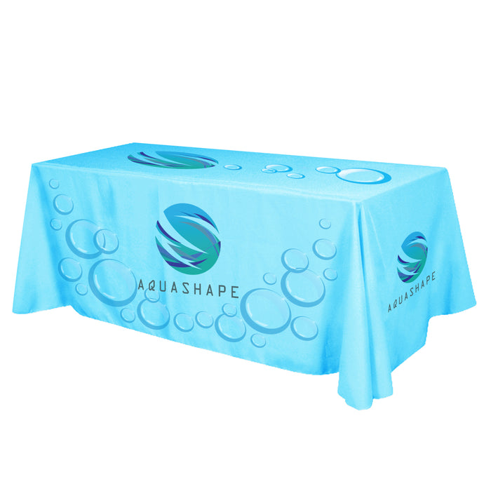 Flat All Over Dye Sub Table Cover - 4-sided, fits 8' table
