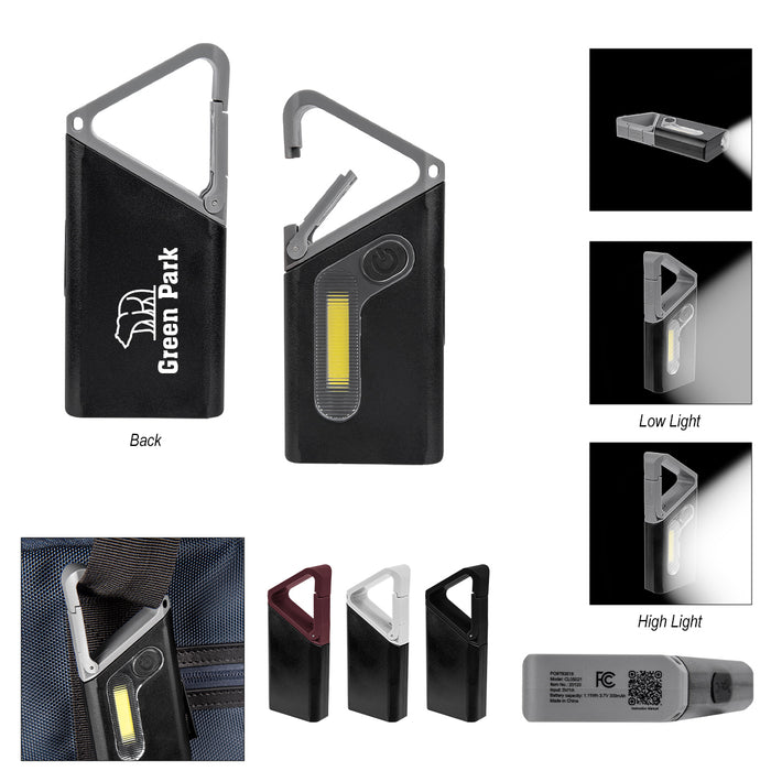 Clip ’N Glow Rechargeable Carabiner COB Flashlight