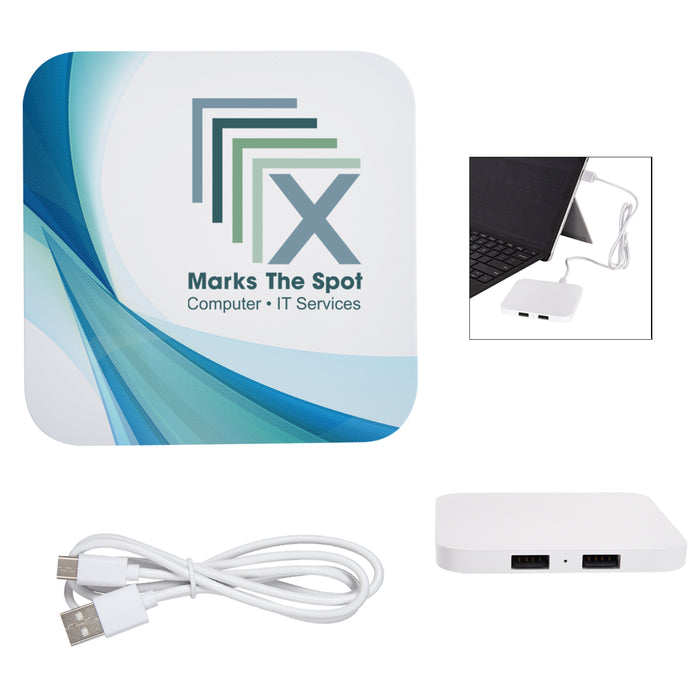 Power Up 2-Port USB Hub & Charging Pad 2.0