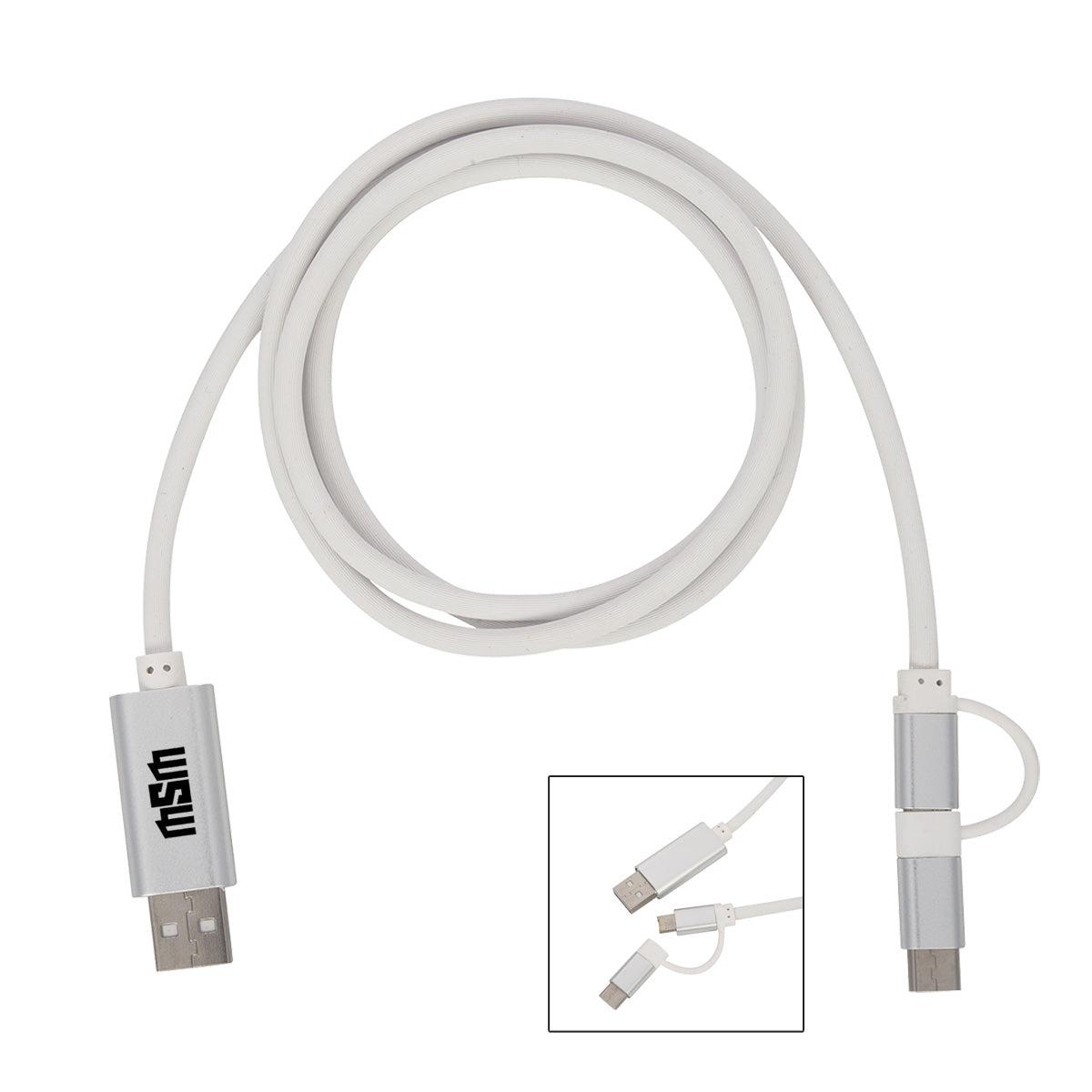 3-In-1 3 Ft. Disco Tech Light Up Charging Cable