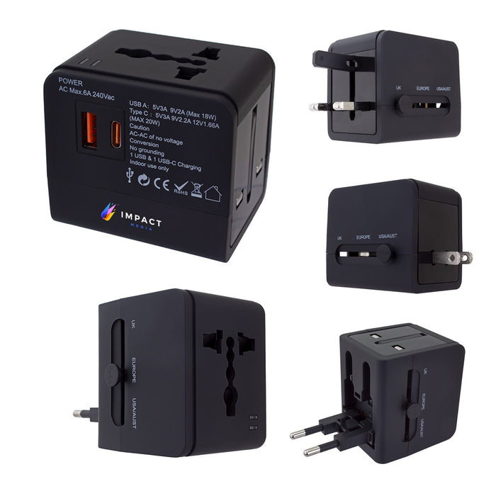 20W Universal Travel Adapter With Type-C