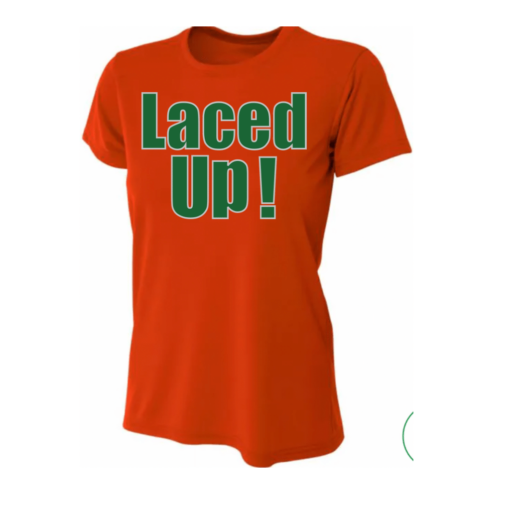 Women's Orange Laced Up! Tee