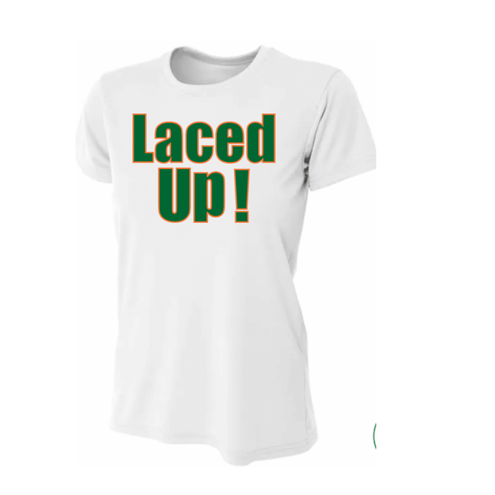Women's White Laced Up! Tee