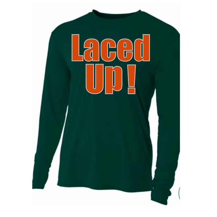 Men's Green Laced Up! Long Tee