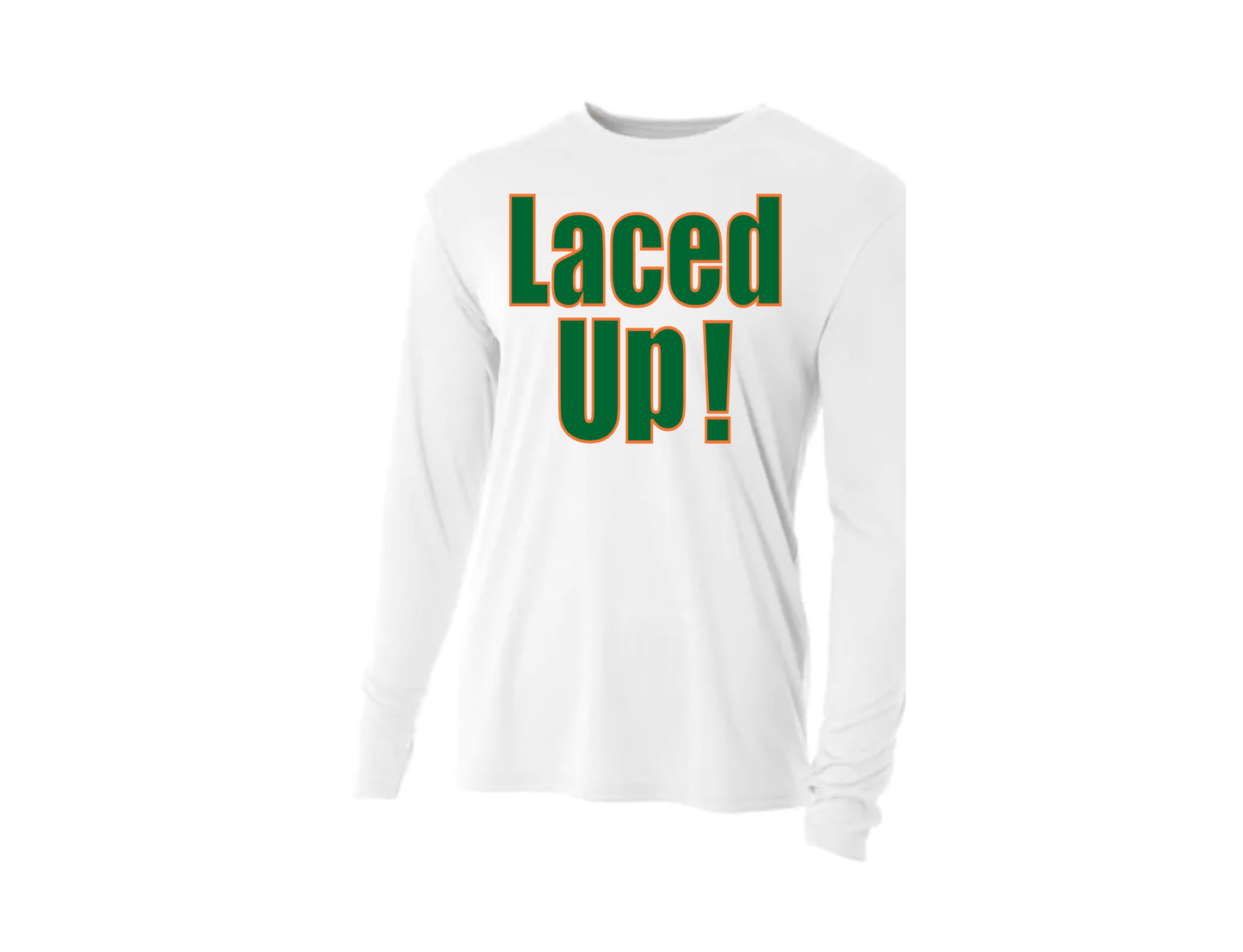 Men's White Laced Up! Long Tee