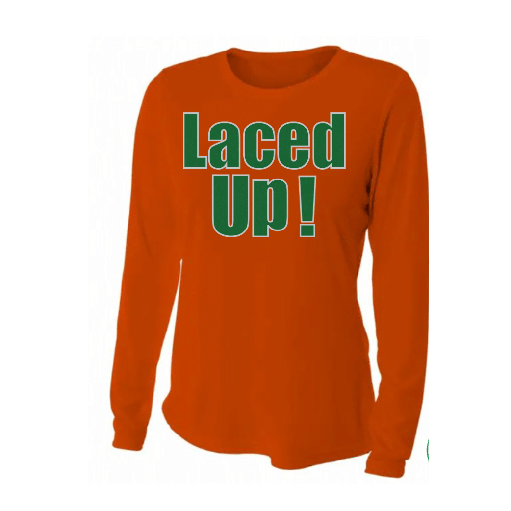 Women's Orange Laced Up! Long Tee