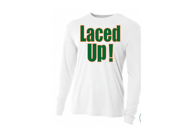 Youth's White Laced Up! Long Tee