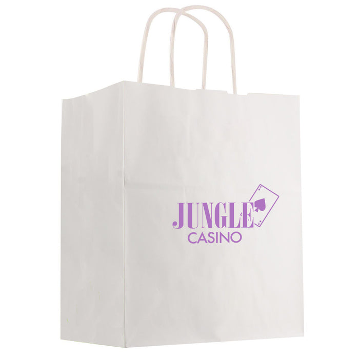 Kraft Paper White Shopping Bag - 13