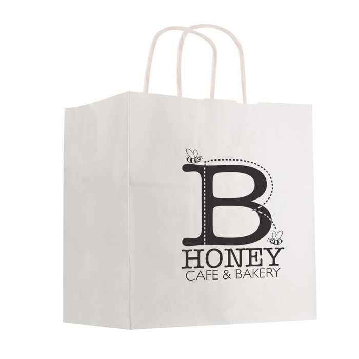 Kraft Paper White Shopping Bag - 10