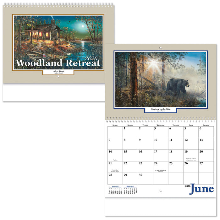 Full Color Woodland Retreat Spiral Wall Calendar