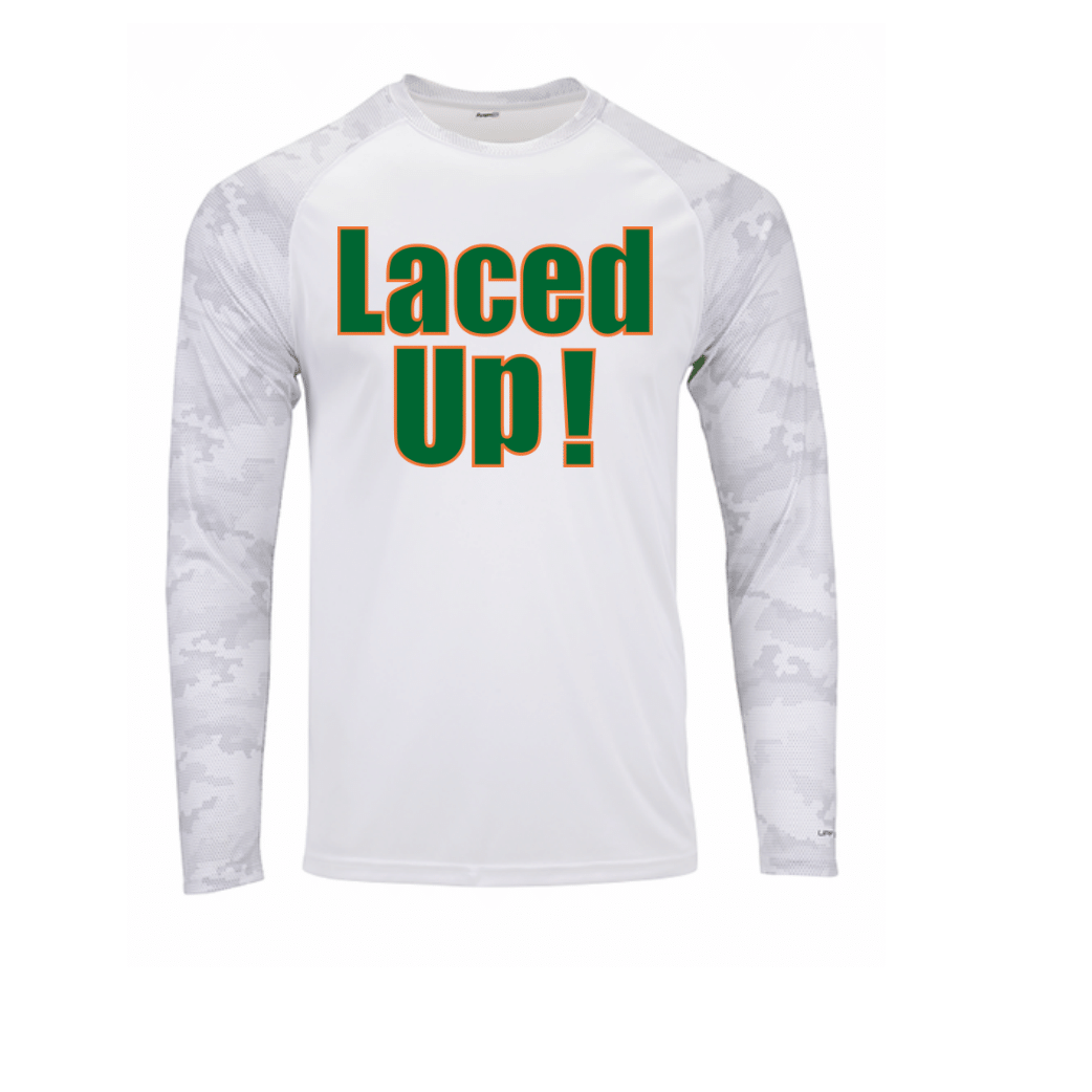 Men's Camo White Laced Up! Long Tee