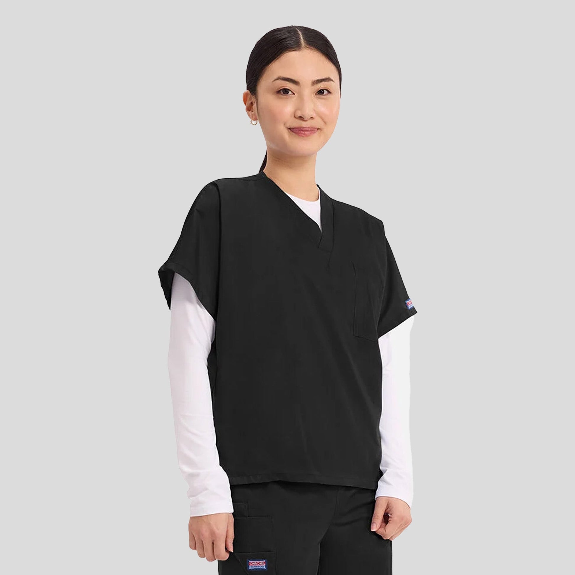 Unisex V-Neck 1 Pocket Scrub Top - Brown