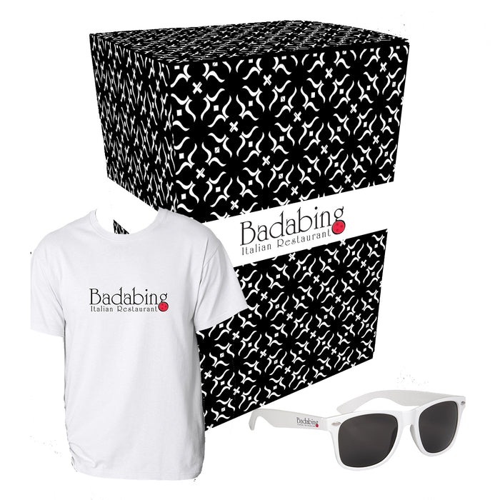 Gildan® T-Shirt And Sunglasses Combo Set With Custom Box