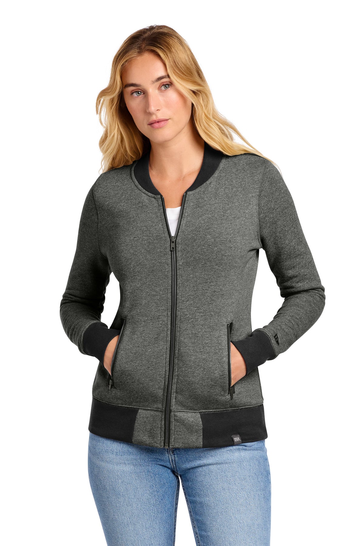New Era® Women's French Terry Baseball Full-Zip. LNEA503