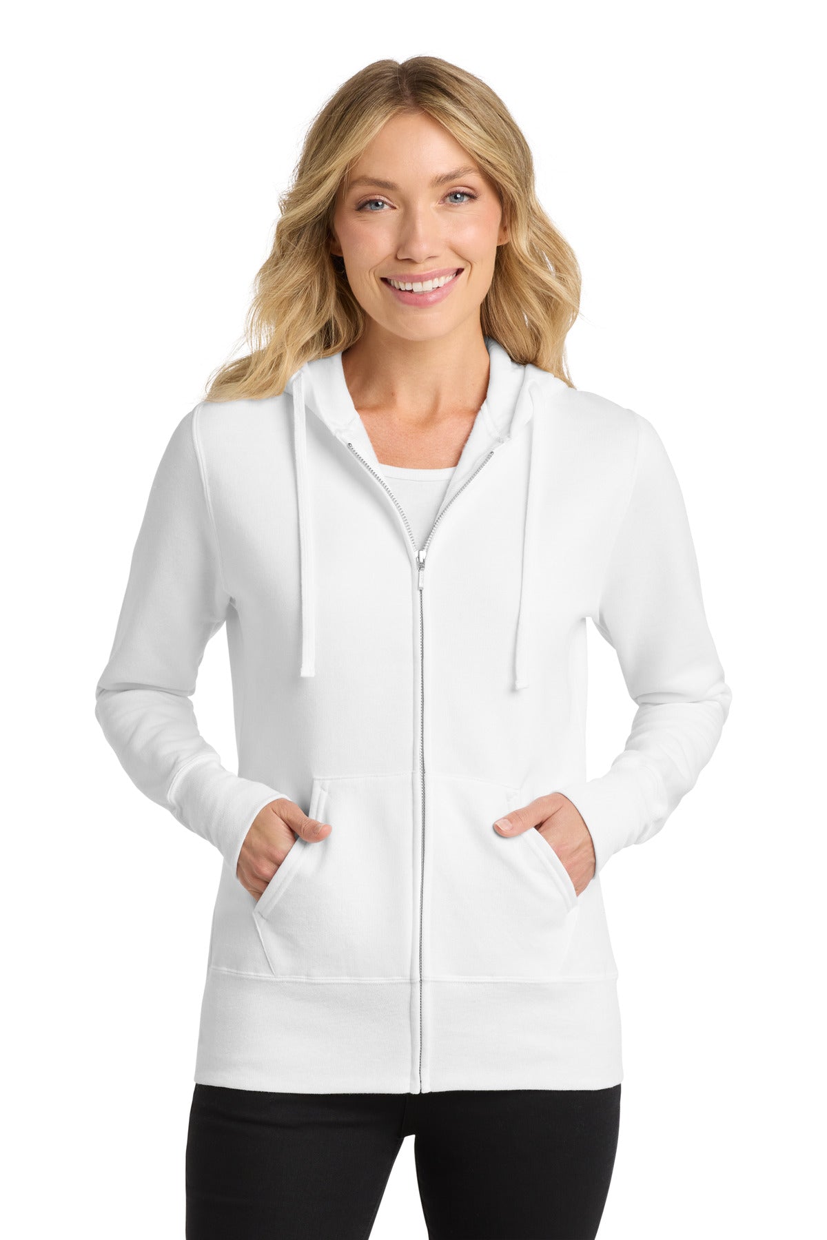 Port & Co™ Women's Core Fleece Full-Zip Hooded Sweatshirt. LPC78ZH