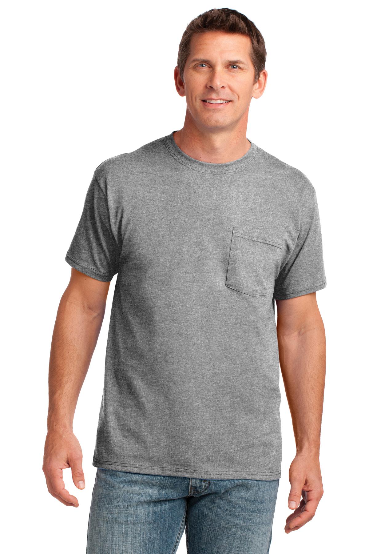 Port & Co™ Core Cotton Pocket Tee. PC54P