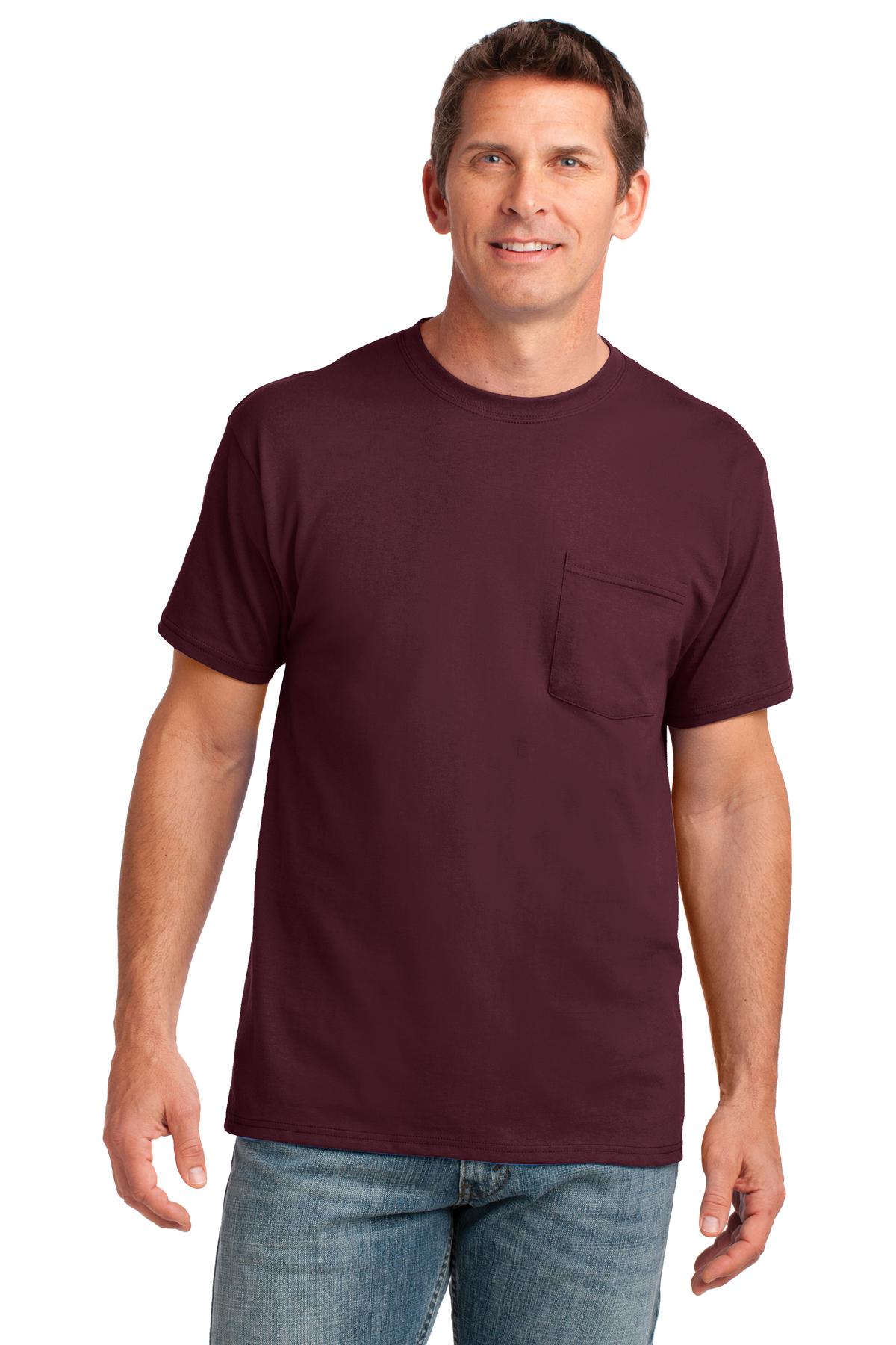 Port & Co™ Core Cotton Pocket Tee. PC54P