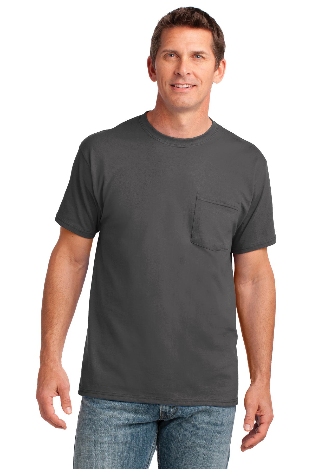 Port & Co™ Core Cotton Pocket Tee. PC54P