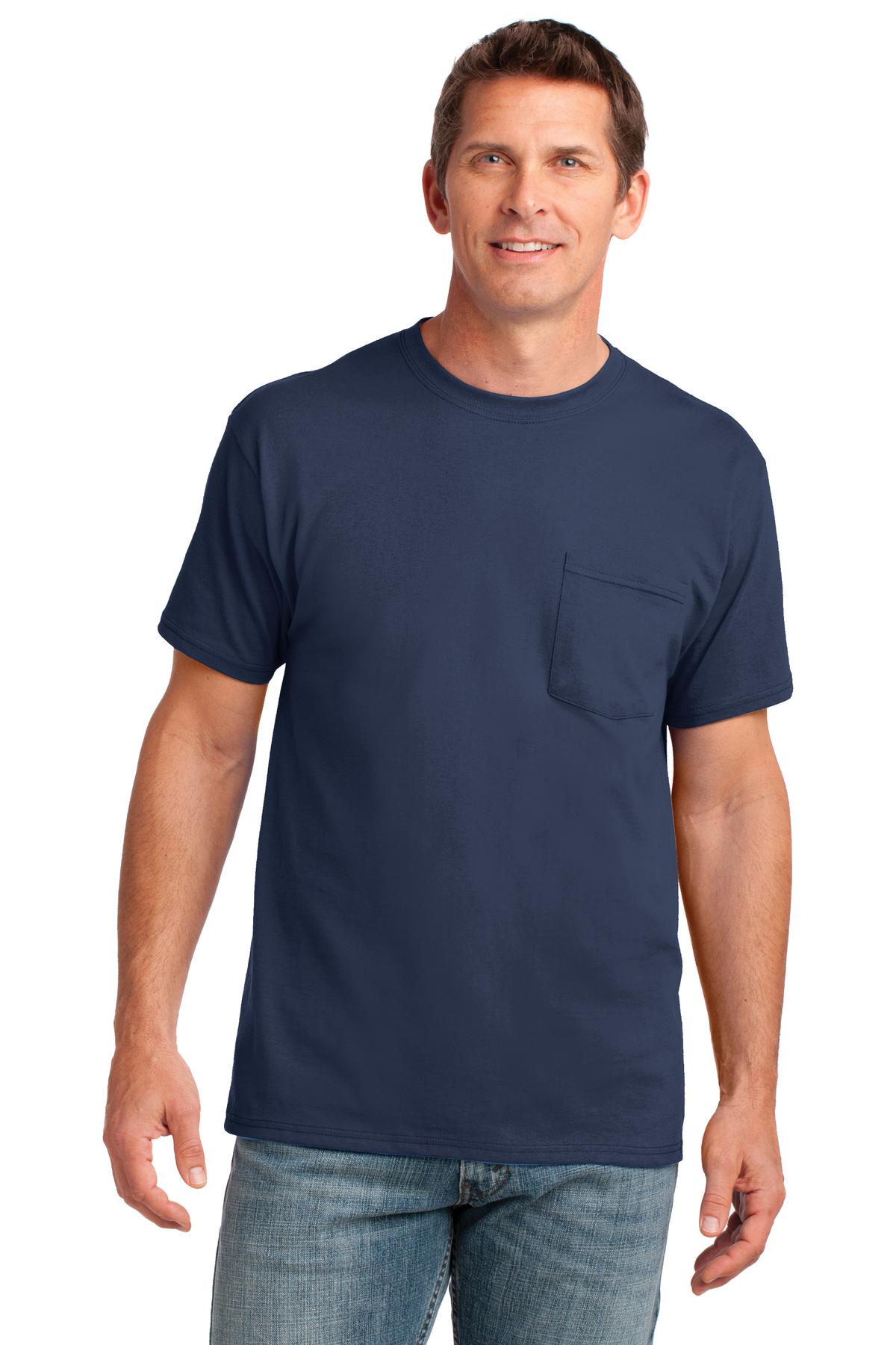 Port & Co™ Core Cotton Pocket Tee. PC54P
