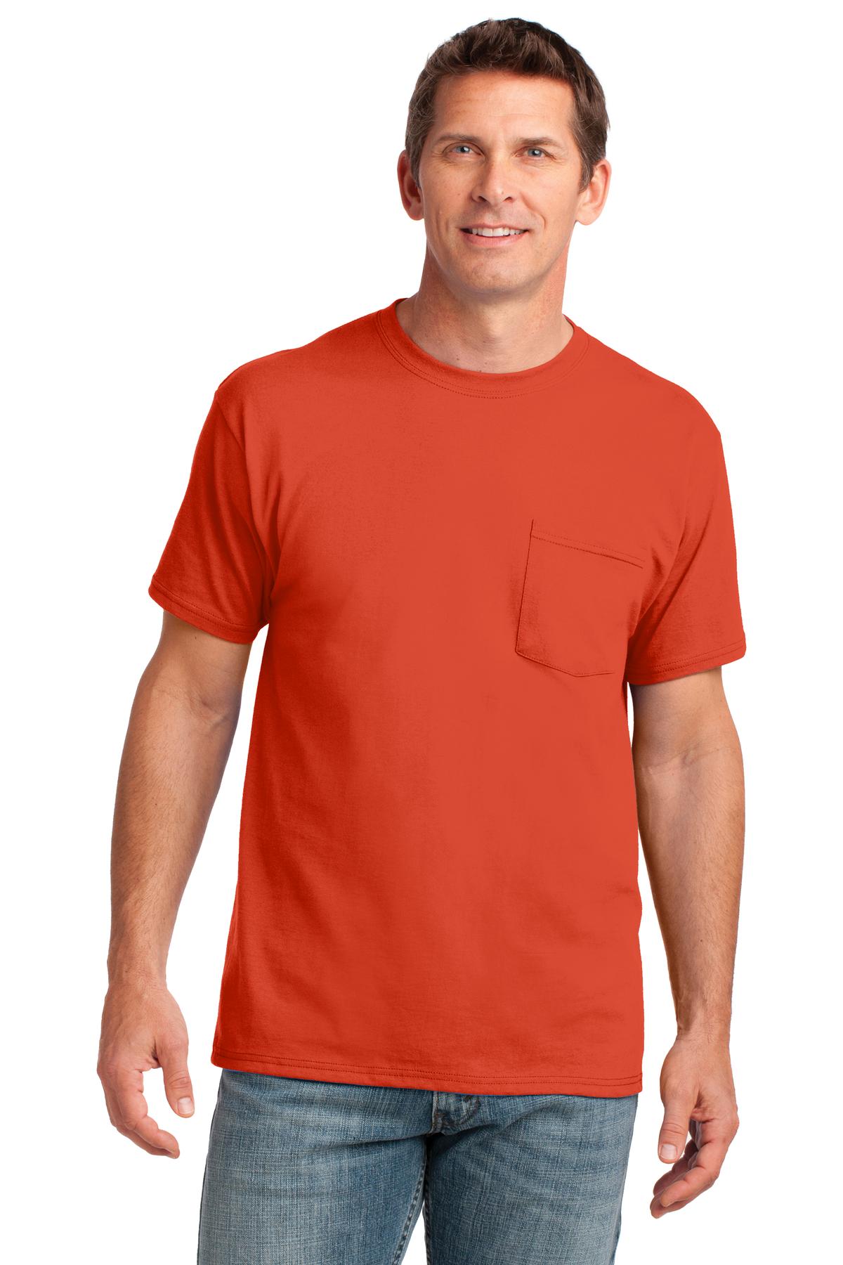 Port & Co™ Core Cotton Pocket Tee. PC54P