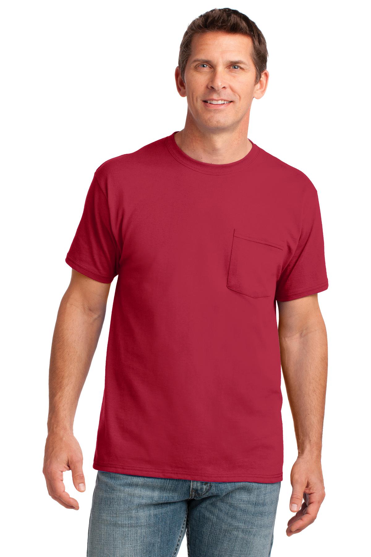 Port & Co™ Core Cotton Pocket Tee. PC54P