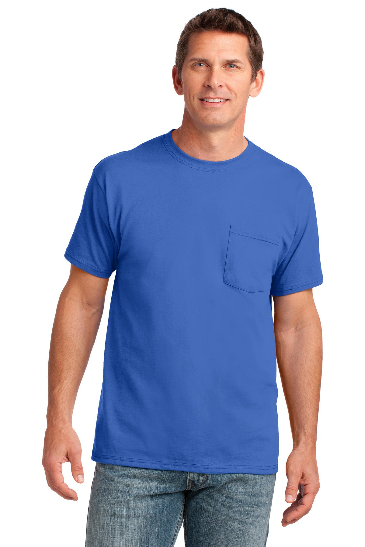 Port & Co™ Core Cotton Pocket Tee. PC54P