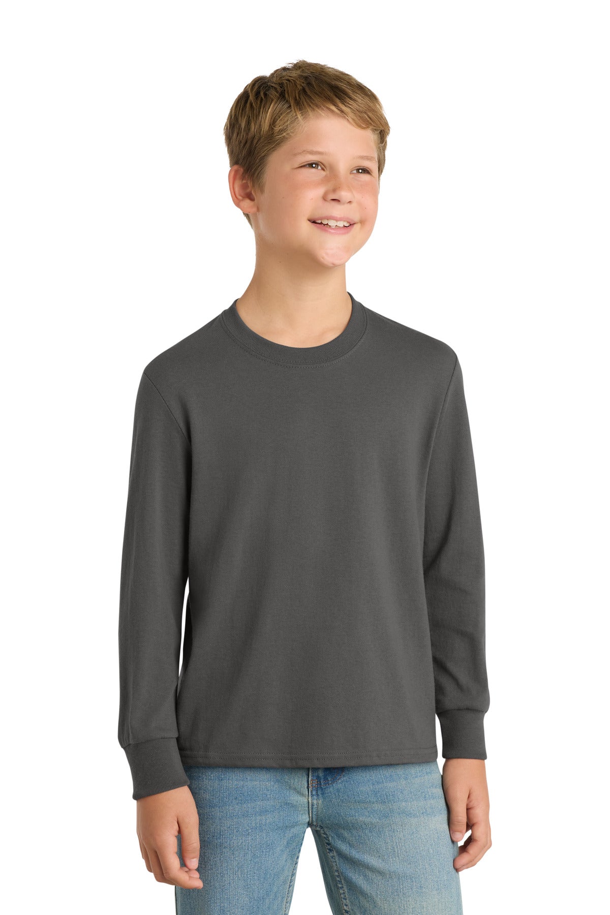 Port & Co™ Youth Long Sleeve Core Cotton Tee. PC54YLS