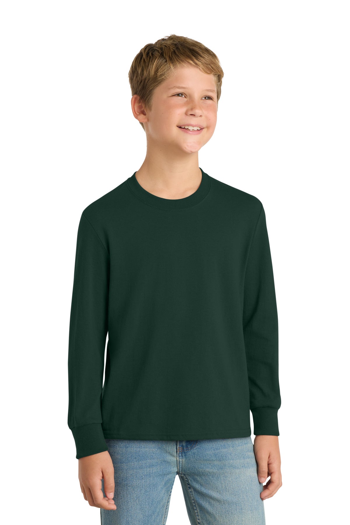 Port & Co™ Youth Long Sleeve Core Cotton Tee. PC54YLS
