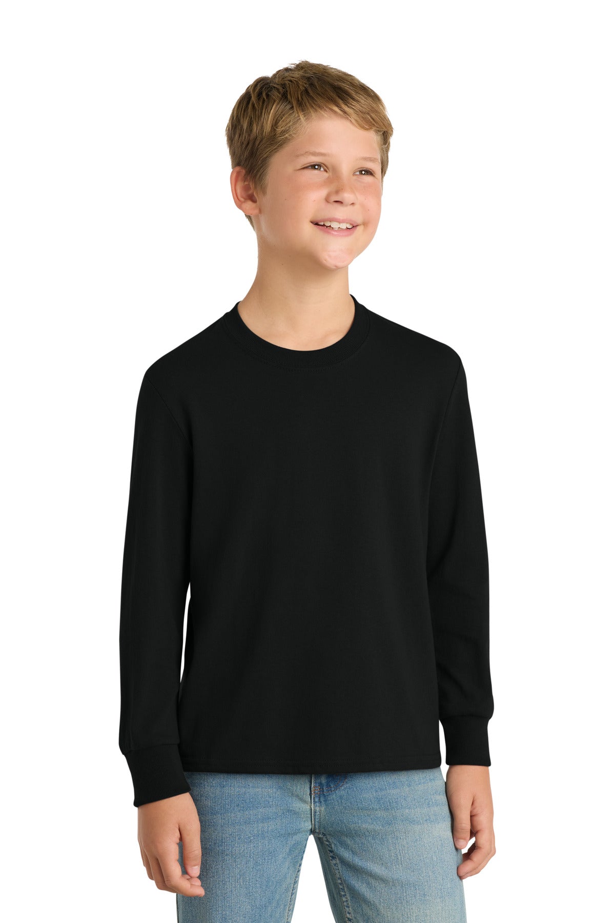 Port & Co™ Youth Long Sleeve Core Cotton Tee. PC54YLS