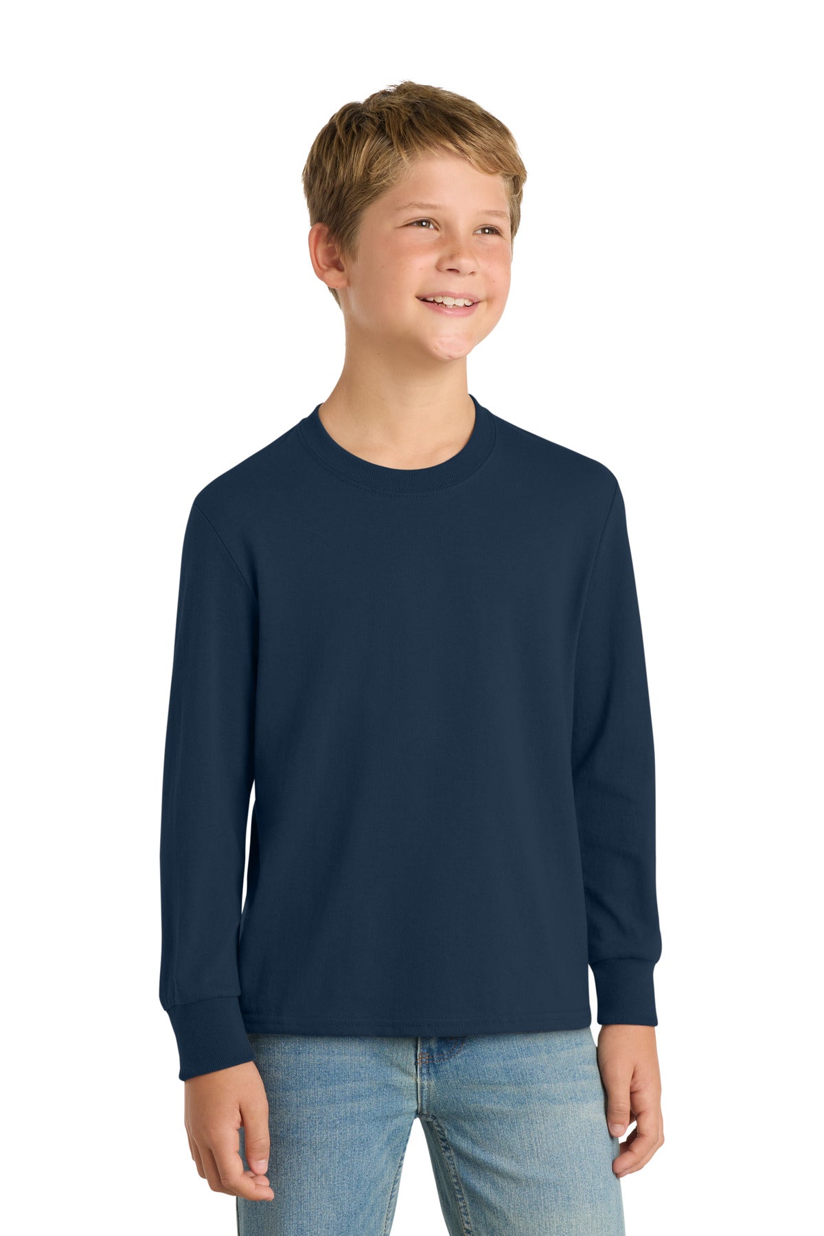 Port & Co™ Youth Long Sleeve Core Cotton Tee. PC54YLS