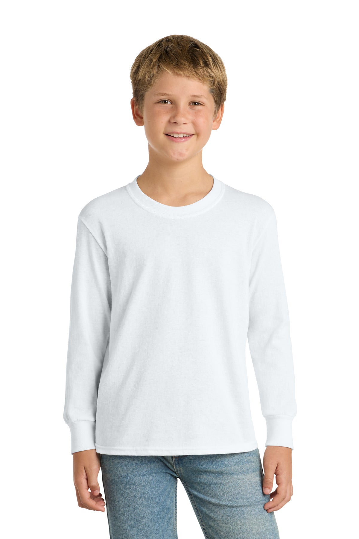Port & Co™ Youth Long Sleeve Core Cotton Tee. PC54YLS