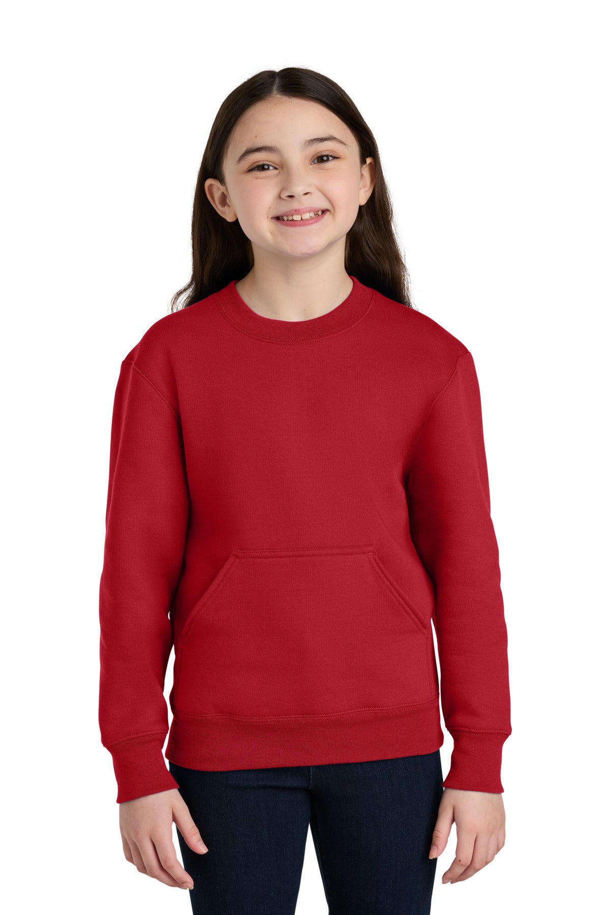 Port & Co™ Youth Core Fleece Crewneck Pocket Sweatshirt PC78YPKT