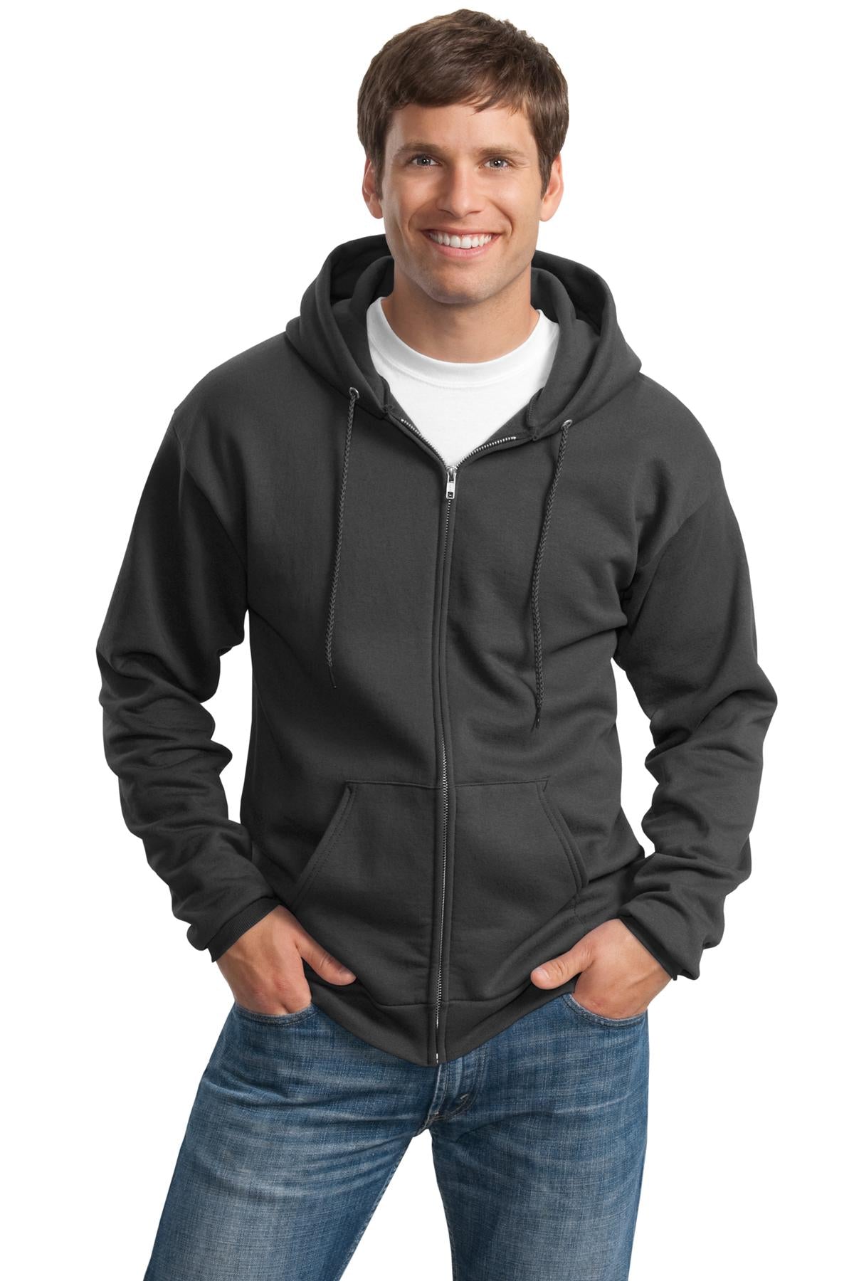 Port & Co™ Tall Essential Fleece Full-Zip Hooded Sweatshirt. PC90ZHT