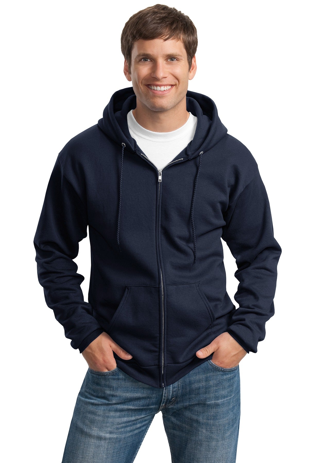Port & Co™ Tall Essential Fleece Full-Zip Hooded Sweatshirt. PC90ZHT