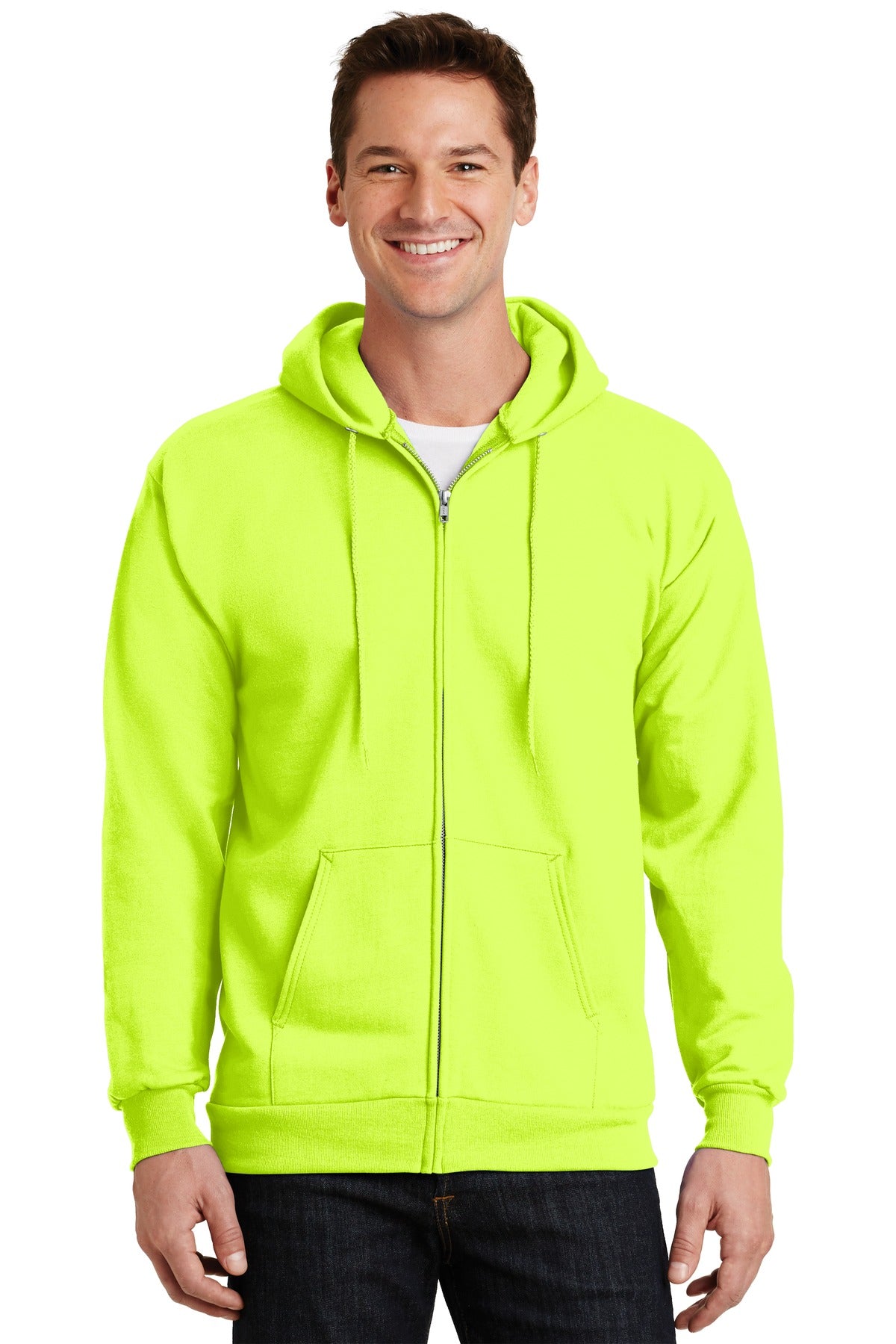 Port & Co™ Essential Fleece Full-Zip Hooded Sweatshirt.  PC90ZH