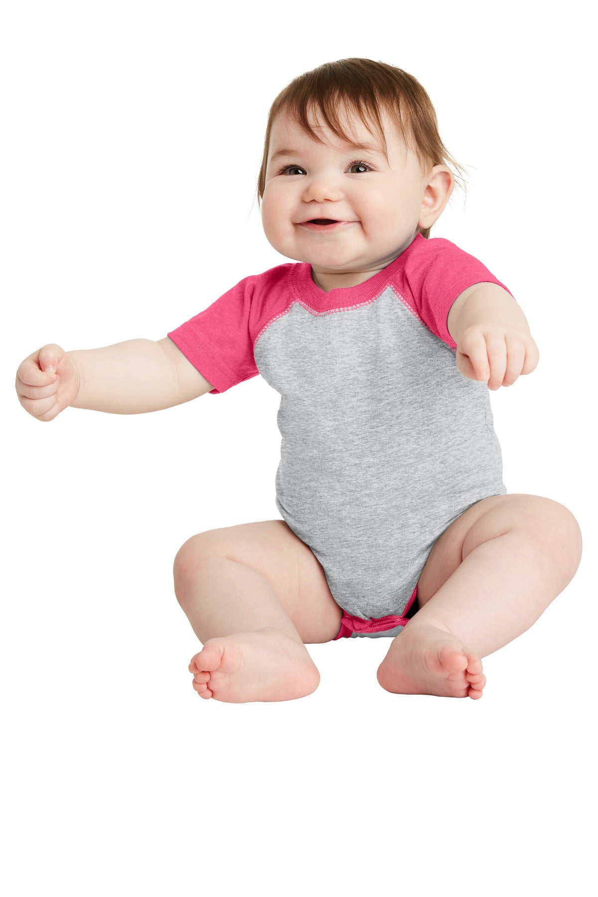 DISCONTINUED Rabbit Skins™ Infant Baseball Fine Jersey Bodysuit. RS4430
