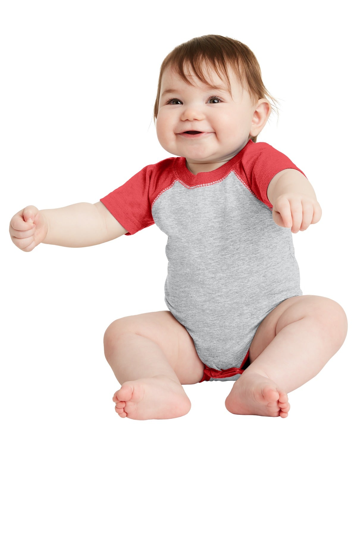 DISCONTINUED Rabbit Skins™ Infant Baseball Fine Jersey Bodysuit. RS4430