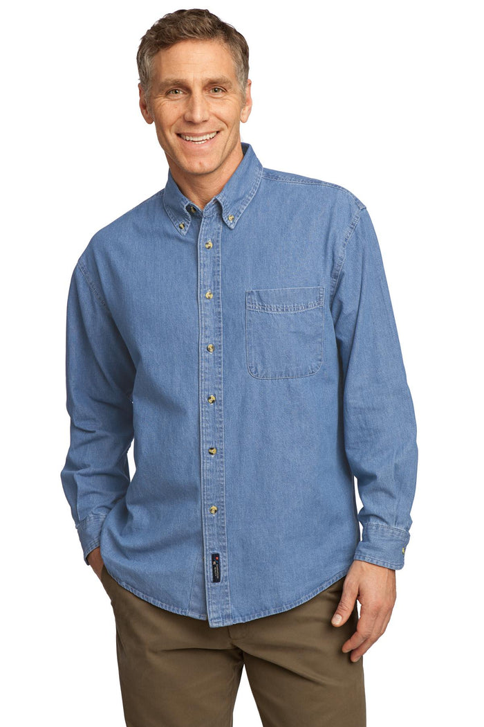 Port & Co™ Long Sleeve Value Denim Shirt. SP10