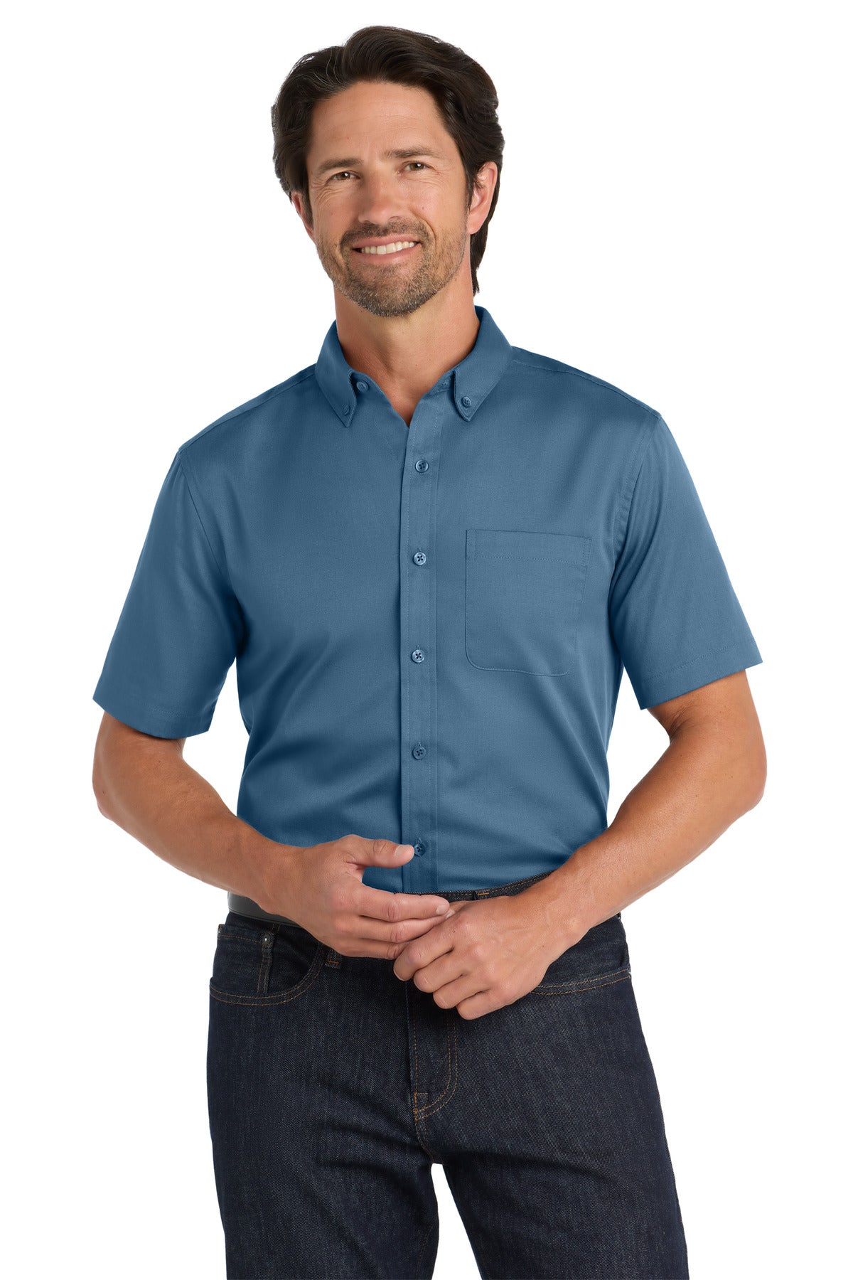 Port Authority® Short Sleeve SuperPro React™ Twill Shirt. W809