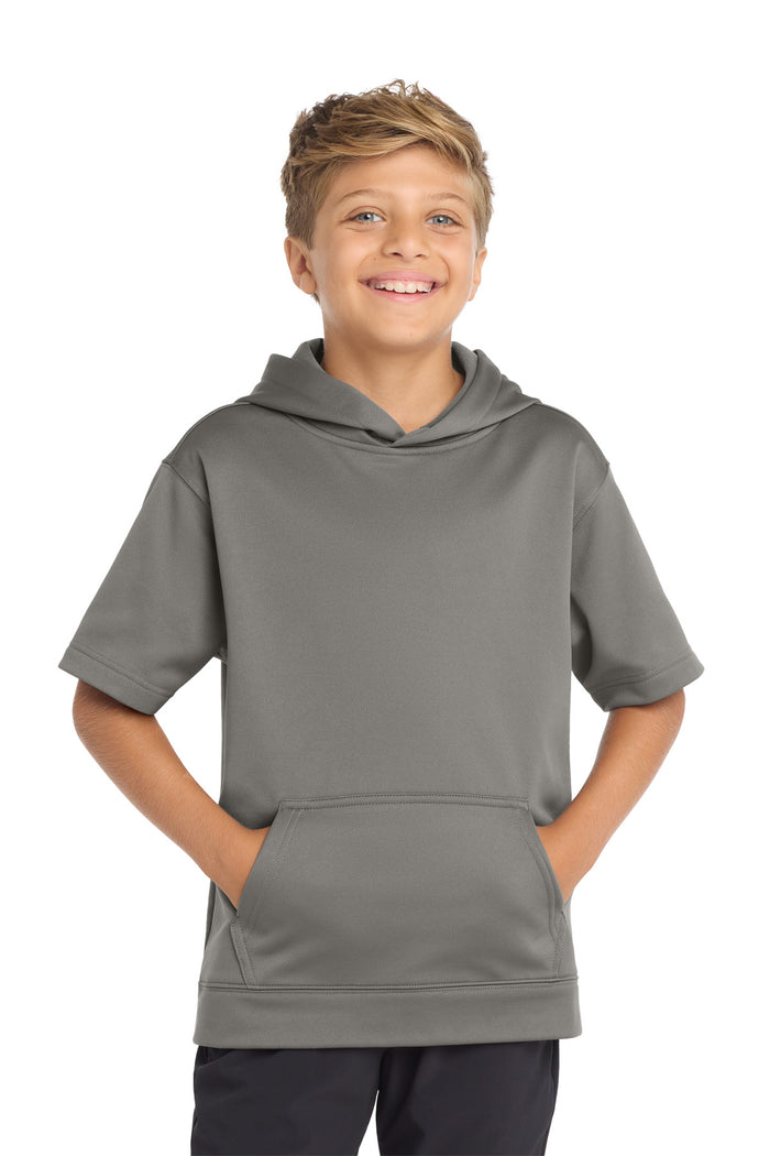 Sport-Tek ® Youth Sport-Wick ® Fleece Short Sleeve Hooded Pullover. YST251